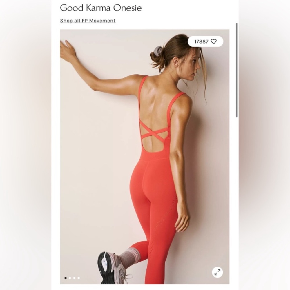 NWT FP movement good karma onesie hot watermelon coral XS small free people